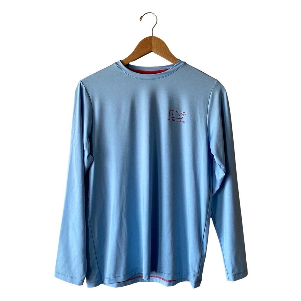 Vineyard Vines Performance Long Sleeved Tee | Blue/Pink | Women’s Size Large